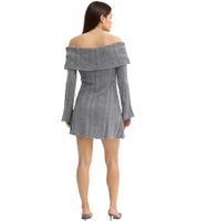 2er Sparpack Damen Strick-Kleid mit Bardot-Ausschnitt Mini-Kleid Schulterfrei 912333 Grau 2er Sparpack Damen Strick-Kleid mit Bardot-Ausschnitt Mini-Kleid Schulterfrei 912333 Grau