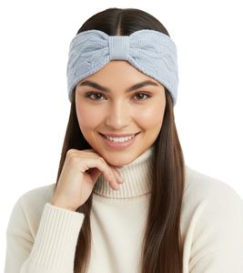ZWILLINGSHERZ Knitted Headband, Cashmere Headband, Headwear, Chunky Knit, Winter Headband, Accessory 8007 Light Blue ZWILLINGSHERZ Knitted Headband, Cashmere Headband, Headwear, Chunky Knit, Winter Headband, Accessory 8007 Light Blue