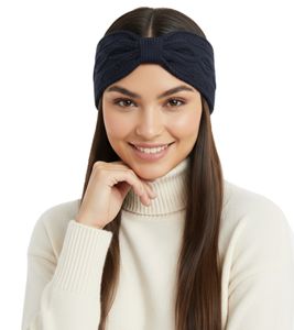 ZWILLINGSHERZ Knitted Headband, Cashmere Headband, Headwear, Chunky Knit, Winter Headband, Accessory 8007 Navy Blue ZWILLINGSHERZ Knitted Headband, Cashmere Headband, Headwear, Chunky Knit, Winter Headband, Accessory 8007 Navy Blue