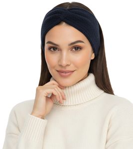 ZWILLINGSHERZ Knitted Headband, Wool Headband, Headwear, Chunky Knit, Winter Headband, Accessory 8007 Navy Blue ZWILLINGSHERZ Knitted Headband, Wool Headband, Headwear, Chunky Knit, Winter Headband, Accessory 8007 Navy Blue
