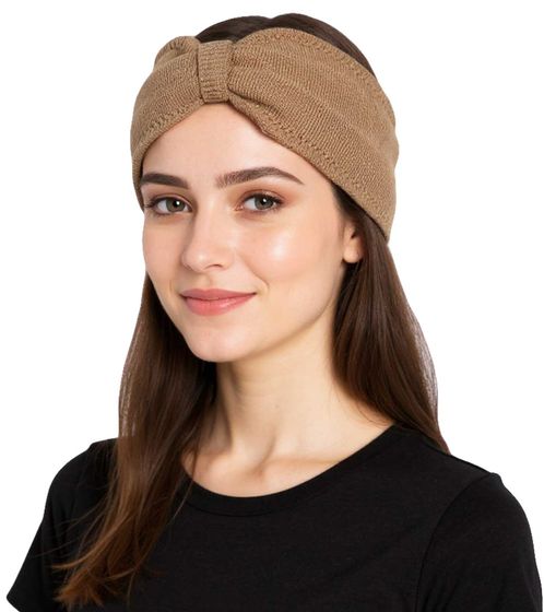 ZWILLINGSHERZ Knitted Headband Cashmere Headband Headwear Fine Knit Winter Headband Accessory 8007 Beige/Brown ZWILLINGSHERZ Knitted Headband Cashmere Headband Headwear Fine Knit Winter Headband Accessory 8007 Beige/Brown