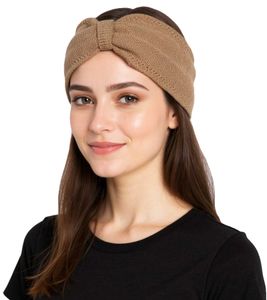 ZWILLINGSHERZ Knitted Headband Cashmere Headband Headwear Fine Knit Winter Headband Accessory 8007 Beige/Brown ZWILLINGSHERZ Knitted Headband Cashmere Headband Headwear Fine Knit Winter Headband Accessory 8007 Beige/Brown