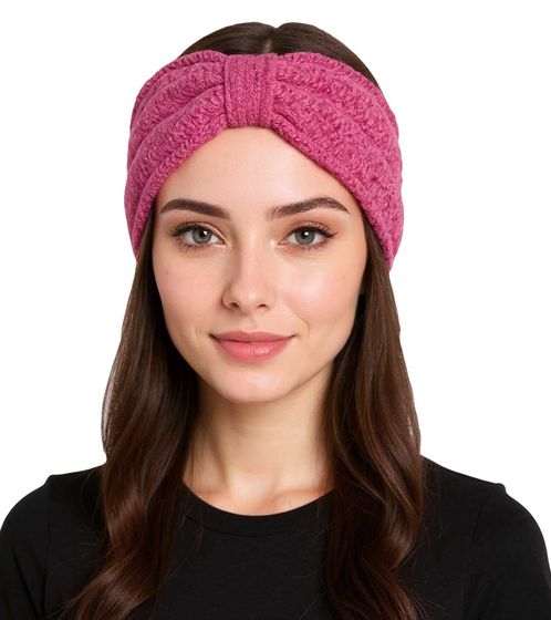 ZWILLINGSHERZ Knitted Headband, Wool Headband, Headwear, Chunky Knit, Winter Headband, Accessory, 8007 Pink ZWILLINGSHERZ Knitted Headband, Wool Headband, Headwear, Chunky Knit, Winter Headband, Accessory, 8007 Pink