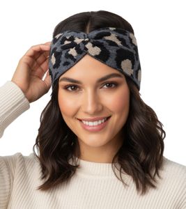 ZWILLINGSHERZ Knitted Headband, Wool Headband, Headwear, Fine Knit, Winter Headband, Accessory, 8007 Leo Blue/Gray ZWILLINGSHERZ Knitted Headband, Wool Headband, Headwear, Fine Knit, Winter Headband, Accessory, 8007 Leo Blue/Gray
