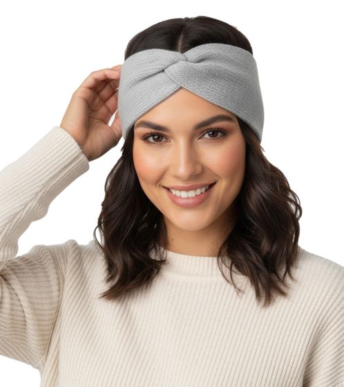 ZWILLINGSHERZ Strick-Stirnband Kaschmir-Stirnband Kopfbedeckung Feinstrick Winter-Stirnband Accessoire 8007 Hellgrau ZWILLINGSHERZ Strick-Stirnband Kaschmir-Stirnband Kopfbedeckung Feinstrick Winter-Stirnband Accessoire 8007 Hellgrau