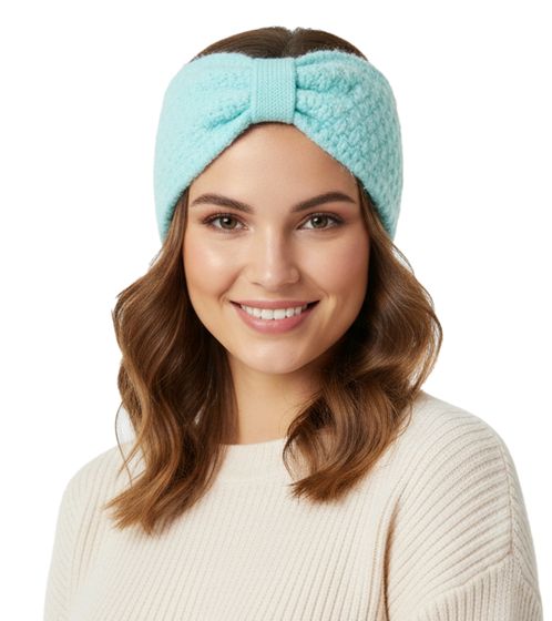 ZWILLINGSHERZ Strick-Stirnband Woll-Stirnband Kopfbedeckung Grobstrick Winter-Stirnband Accessoire 8007 Türkis