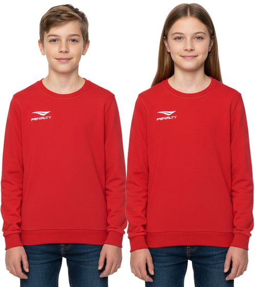 Suéter PENALTY Era Roundneck Co Jr para niños con bordado del logo, suéter de algodón para niños y niñas adolescentes, 354710-4000 Rojo Suéter PENALTY Era Roundneck Co Jr para niños con bordado del logo, suéter de algodón para niños y niñas adolescentes, 354710-4000 Rojo