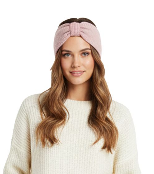 ZWILLINGSHERZ Strick-Stirnband Woll-Stirnband Kopfbedeckung Feinstrick Winter-Stirnband Accessoire 8007 Altrosa