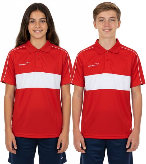 Polo per bambini Penalità Polo Matis Jr realizzata in materiale DRY ON ad asciugatura rapida. Maglietta sportiva 310703-4300 Rosso/Bianco Polo per bambini Penalità Polo Matis Jr realizzata in materiale DRY ON ad asciugatura rapida. Maglietta sportiva 310703-4300 Rosso/Bianco