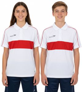 Polo enfant PENALTY Polo Matis Jr en matière DRY ON à séchage rapide. T-shirt de sport 310703-1600 Blanc/Rouge Polo enfant PENALTY Polo Matis Jr en matière DRY ON à séchage rapide. T-shirt de sport 310703-1600 Blanc/Rouge