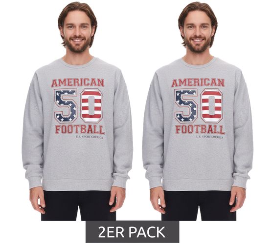 Suéter U.S. SPORT AMERICA para hombre con letras grandes, camisa de algodón de manga larga, jersey de verano, camisa informal, gris Suéter U.S. SPORT AMERICA para hombre con letras grandes, camisa de algodón de manga larga, jersey de verano, camisa informal, gris
