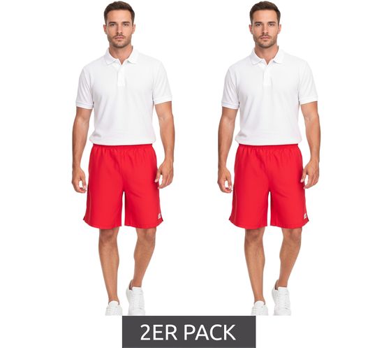 Confezione da 2 pantaloncini da allenamento da uomo Outfitter OCEAN FABRICS, pantaloni sportivi sostenibili Tahi Match OUT-M-1032-OTW Rosso Confezione da 2 pantaloncini da allenamento da uomo Outfitter OCEAN FABRICS, pantaloni sportivi sostenibili Tahi Match OUT-M-1032-OTW Rosso