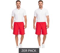 Confezione da 2 pantaloncini da allenamento da uomo Outfitter OCEAN FABRICS, pantaloni sportivi sostenibili Tahi Match OUT-M-1032-OTW Rosso Confezione da 2 pantaloncini da allenamento da uomo Outfitter OCEAN FABRICS, pantaloni sportivi sostenibili Tahi Match OUT-M-1032-OTW Rosso