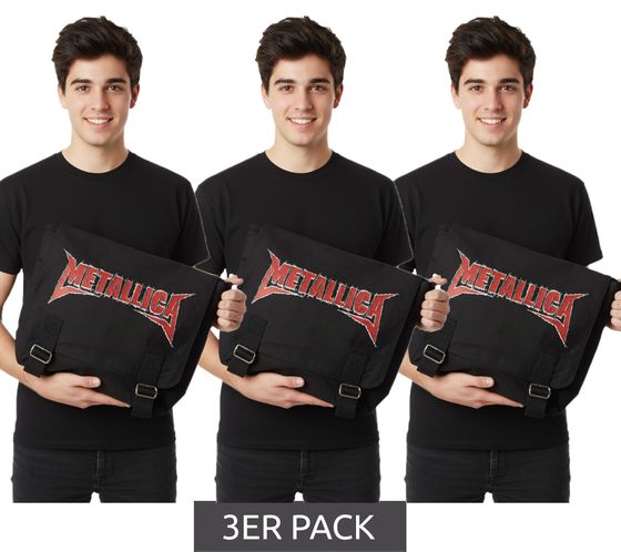 Borsa a tracolla, borsa a tracolla, borsa per laptop, gadget per fan dei Metallica Heavy Metal Band, MB125101MET, Nero/Rosso Borsa a tracolla, borsa a tracolla, borsa per laptop, gadget per fan dei Metallica Heavy Metal Band, MB125101MET, Nero/Rosso