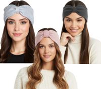 ZWILLINGSHERZ Knitted Headband, Cashmere Headband, Headwear, Fine Knit, Winter Headband, Accessory, 8007, Light Gray, Dusty Pink, or Dark Gray