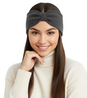 ZWILLINGSHERZ Knitted Headband, Cashmere Headband, Headwear, Fine Knit, Winter Headband, Accessory, 8007, Light Gray, Dusty Pink, or Dark Gray