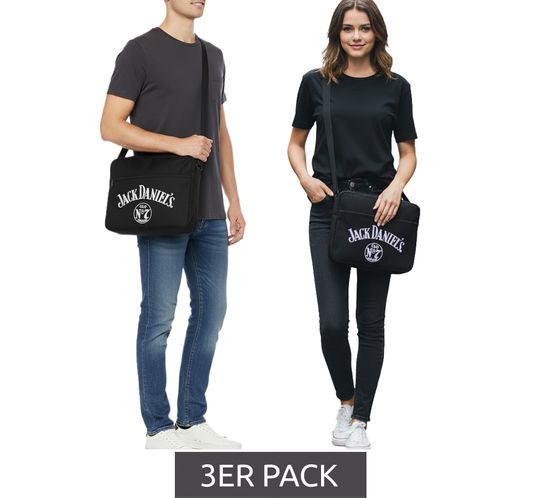 Bolso bandolera de lona Jack Daniel's, bolso para portátil, accesorio para fans, 38 x 28 x 5 cm, negro Bolso bandolera de lona Jack Daniel's, bolso para portátil, accesorio para fans, 38 x 28 x 5 cm, negro