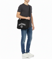 Bolso bandolera de lona Jack Daniel's, bolso para portátil, accesorio para fans, 38 x 28 x 5 cm, negro Bolso bandolera de lona Jack Daniel's, bolso para portátil, accesorio para fans, 38 x 28 x 5 cm, negro
