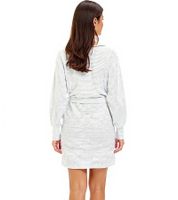 Lot de 2 robes en maille pour femme, mini-robe à col polo, manches longues en coton, 917467 Gris Lot de 2 robes en maille pour femme, mini-robe à col polo, manches longues en coton, 917467 Gris