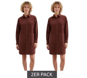Lot de 2 robes : Robe chemise en velours côtelé avec poches plaquées, Robe en coton, Mini-robe, Marron 926626 Lot de 2 robes : Robe chemise en velours côtelé avec poches plaquées, Robe en coton, Mini-robe, Marron 926626