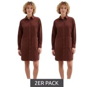 Lot de 2 robes : Robe chemise en velours côtelé avec poches plaquées, Robe en coton, Mini-robe, Marron 926626 Lot de 2 robes : Robe chemise en velours côtelé avec poches plaquées, Robe en coton, Mini-robe, Marron 926626