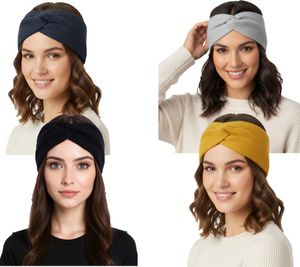 ZWILLINGSHERZ Strick-Stirnband Kaschmir-Stirnband Kopfbedeckung Feinstrick Winter-Stirnband Accessoire 8007 Hellgrau, Navy, Jeansblau oder Gelb
