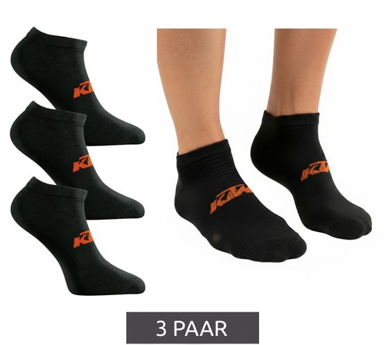 3 pairs of KTM sports socks, sneaker socks with logo, cotton socks, Oeko-Tex 100 certified, KTM/1/SLCX3/NR, black 3 pairs of KTM sports socks, sneaker socks with logo, cotton socks, Oeko-Tex 100 certified, KTM/1/SLCX3/NR, black