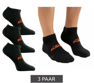 3 pairs of KTM sports socks, sneaker socks with logo, cotton socks, Oeko-Tex 100 certified, KTM/1/SLCX3/NR, black 3 pairs of KTM sports socks, sneaker socks with logo, cotton socks, Oeko-Tex 100 certified, KTM/1/SLCX3/NR, black