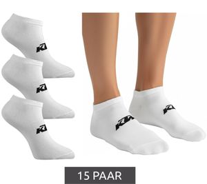 15 paia di calzini sportivi KTM, calzini da ginnastica con logo, calzini in cotone, certificati Oeko-Tex 100, KTM/1/SLCX3/BL, bianchi 15 paia di calzini sportivi KTM, calzini da ginnastica con logo, calzini in cotone, certificati Oeko-Tex 100, KTM/1/SLCX3/BL, bianchi