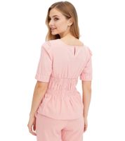 Lot de 3 chemisiers en coton à manches bouffantes, haut d'été et chemise à manches courtes pour femme, 963325 Rose Lot de 3 chemisiers en coton à manches bouffantes, haut d'été et chemise à manches courtes pour femme, 963325 Rose