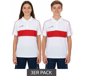 Lot de 3 polos PENALTY Polo Matis Jr. pour enfant, en matière DRY ON à séchage rapide. T-shirt de sport 310703-1600 Blanc/Rouge Lot de 3 polos PENALTY Polo Matis Jr. pour enfant, en matière DRY ON à séchage rapide. T-shirt de sport 310703-1600 Blanc/Rouge