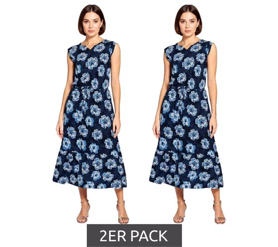 2er Sparpack BOYSEN´S Damen Maxi-Kleid mit floralem Allover-Print ärmelloses Jersey-Kleid 95560104 Dunkelblau 2er Sparpack BOYSEN´S Damen Maxi-Kleid mit floralem Allover-Print ärmelloses Jersey-Kleid 95560104 Dunkelblau