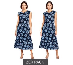 2er Sparpack BOYSEN´S Damen Maxi-Kleid mit floralem Allover-Print ärmelloses Jersey-Kleid 95560104 Dunkelblau 2er Sparpack BOYSEN´S Damen Maxi-Kleid mit floralem Allover-Print ärmelloses Jersey-Kleid 95560104 Dunkelblau