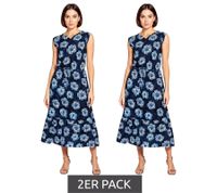 2er Sparpack BOYSEN´S Damen Maxi-Kleid mit floralem Allover-Print ärmelloses Jersey-Kleid 95560104 Dunkelblau 2er Sparpack BOYSEN´S Damen Maxi-Kleid mit floralem Allover-Print ärmelloses Jersey-Kleid 95560104 Dunkelblau