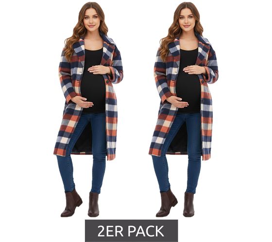 2-pack 2-in-1 checkered women's coat, maternity wear, pregnancy jacket, sustainable jacket 943562 Blue/Red/Beige 2-pack 2-in-1 checkered women's coat, maternity wear, pregnancy jacket, sustainable jacket 943562 Blue/Red/Beige
