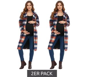 2-pack 2-in-1 checkered women's coat, maternity wear, pregnancy jacket, sustainable jacket 943562 Blue/Red/Beige 2-pack 2-in-1 checkered women's coat, maternity wear, pregnancy jacket, sustainable jacket 943562 Blue/Red/Beige