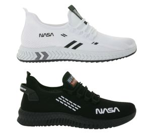 BEYOND THE RAINBOW Casual Sneakers with NASA Lettering, Everyday Shoes, Black or White BEYOND THE RAINBOW Casual Sneakers with NASA Lettering, Everyday Shoes, Black or White