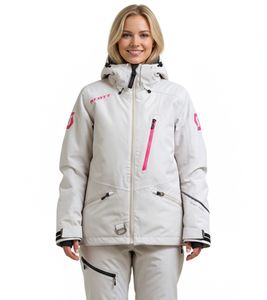 SCOTT Intake Dryo Women's Ski Jacket, Snowmobile Jacket, Wind and Waterproof Ski Jacket with DRYOsphere Membrane 285597 7632 Cream-White SCOTT Intake Dryo Women's Ski Jacket, Snowmobile Jacket, Wind and Waterproof Ski Jacket with DRYOsphere Membrane 285597 7632 Cream-White