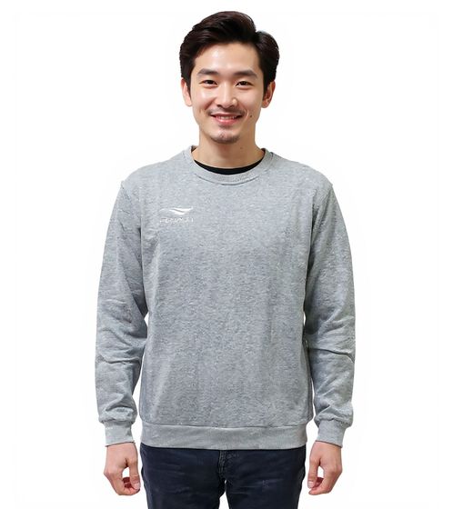 PENALTY Era Roundneck Co Men's Cotton Sweater with Logo Embroidery, Everyday Sweater, 354510-8000, Heather Gray