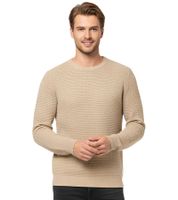 Pack de 3 Jerseys de Punto JACK & JONES JJEATLAS para Hombre con Diseño Estructurado, Cuello Redondo de Algodón, 12212816 Beige o Azul Oscuro