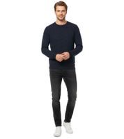 Pack de 3 Jerseys de Punto JACK & JONES JJEATLAS para Hombre con Diseño Estructurado, Cuello Redondo de Algodón, 12212816 Beige o Azul Oscuro