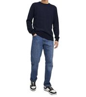 Pack de 3 Jerseys de Punto JACK & JONES JJEATLAS para Hombre con Diseño Estructurado, Cuello Redondo de Algodón, 12212816 Beige o Azul Oscuro