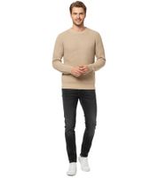 Pack de 3 Jerseys de Punto JACK & JONES JJEATLAS para Hombre con Diseño Estructurado, Cuello Redondo de Algodón, 12212816 Beige o Azul Oscuro