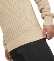 Pack de 3 Jerseys de Punto JACK & JONES JJEATLAS para Hombre con Diseño Estructurado, Cuello Redondo de Algodón, 12212816 Beige o Azul Oscuro