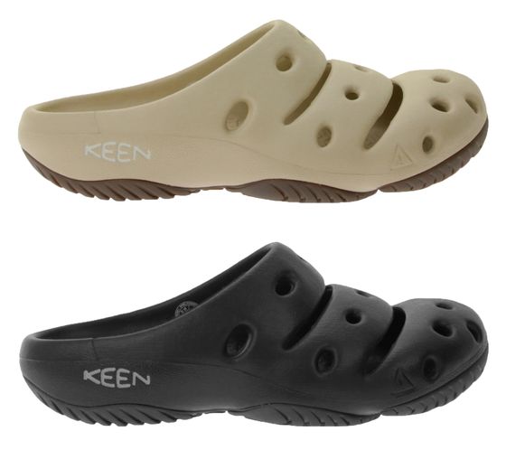 Zueco KEEN Yogui para mujer con plantilla texturizada y tratamiento ecológico antiolor, negro o beige