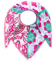 ZWILLINGSHERZ Be Happy Hals-Tuch mit Blumen und Ornamenten Dreiecks- oder Viereckstuch Mode-Tuch Blau/Weiß oder Pink/Blau/Grün