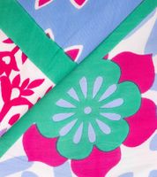 ZWILLINGSHERZ Be Happy Hals-Tuch mit Blumen und Ornamenten Dreiecks- oder Viereckstuch Mode-Tuch Blau/Weiß oder Pink/Blau/Grün