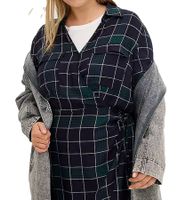 Pack de 2 minivestidos fluidos de mujer, vestido cruzado a cuadros con cuello camisero 914043 Azul