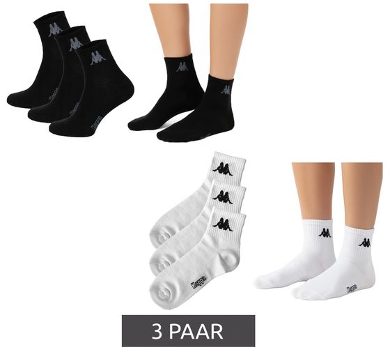 3 Paar Kappa Low Cut-Socken Baumwoll-Strümpfe mit Logo Alltags-Socken 304M5N0 Weiß oder Schwarz