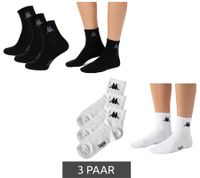3 Paar Kappa Low Cut-Socken Baumwoll-Strümpfe mit Logo Alltags-Socken 304M5N0 Weiß oder Schwarz